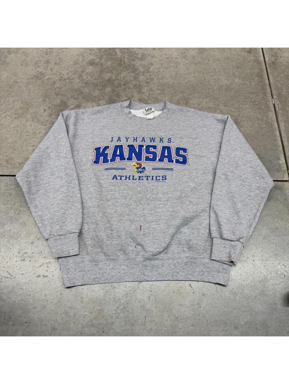 vintage university of kansas jayhawks collegiate lee sport crewneck size large